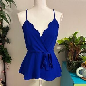 Monteau Royal Blue Scalloped Camisole